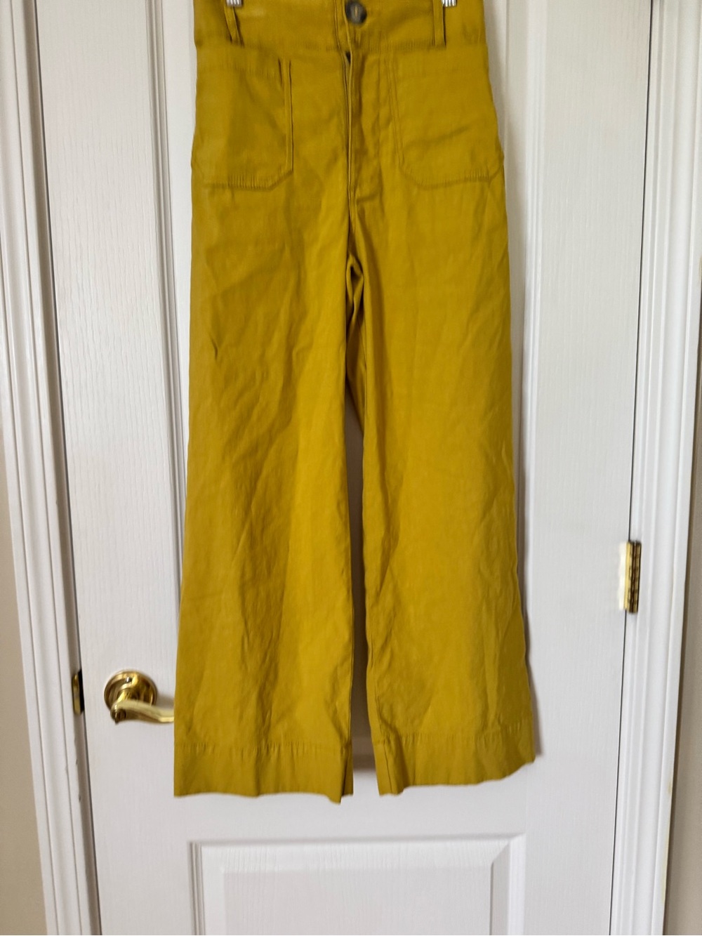 Maeve by Anthropologie Colette Mustard Yellow Wide Leg Cropped Pants Size 25